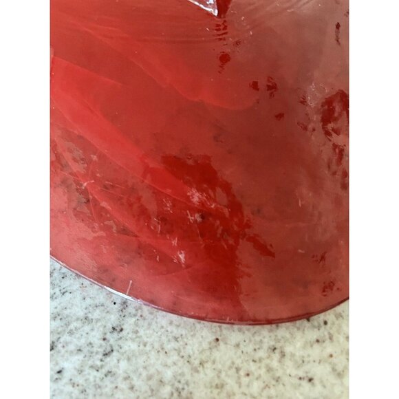 Made in Spain, Red, Recycled, Cold Painted Art Glass Coffee Table Bowl, 11.5” - Picture 5 of 11
